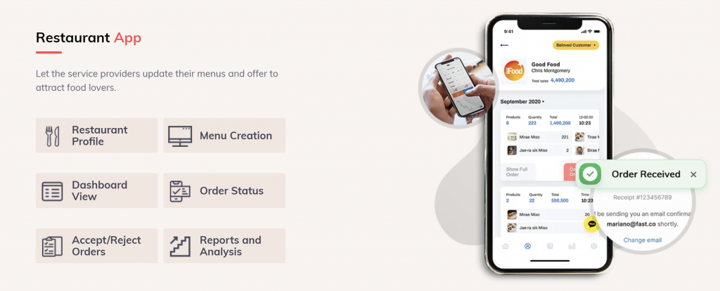 Restaurant app features of a food delivery solution- ValueAppz